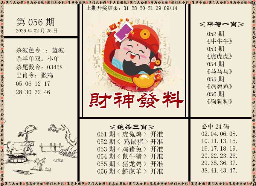 056期财神发料[图]