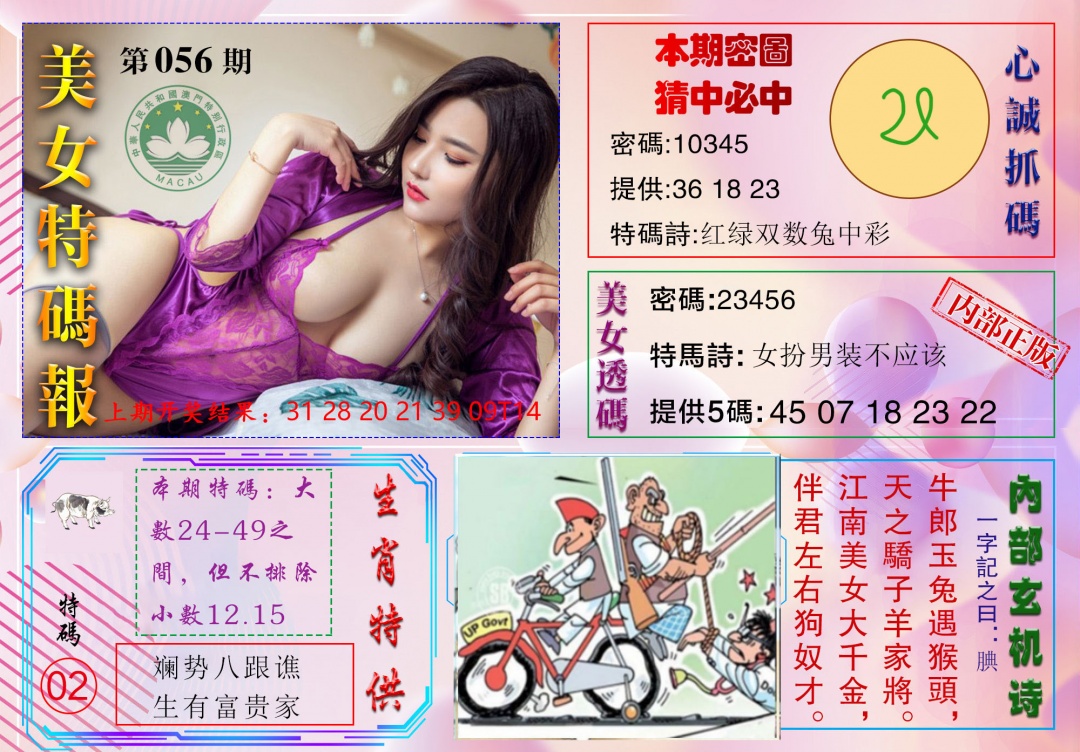 056期美女特码报[图]