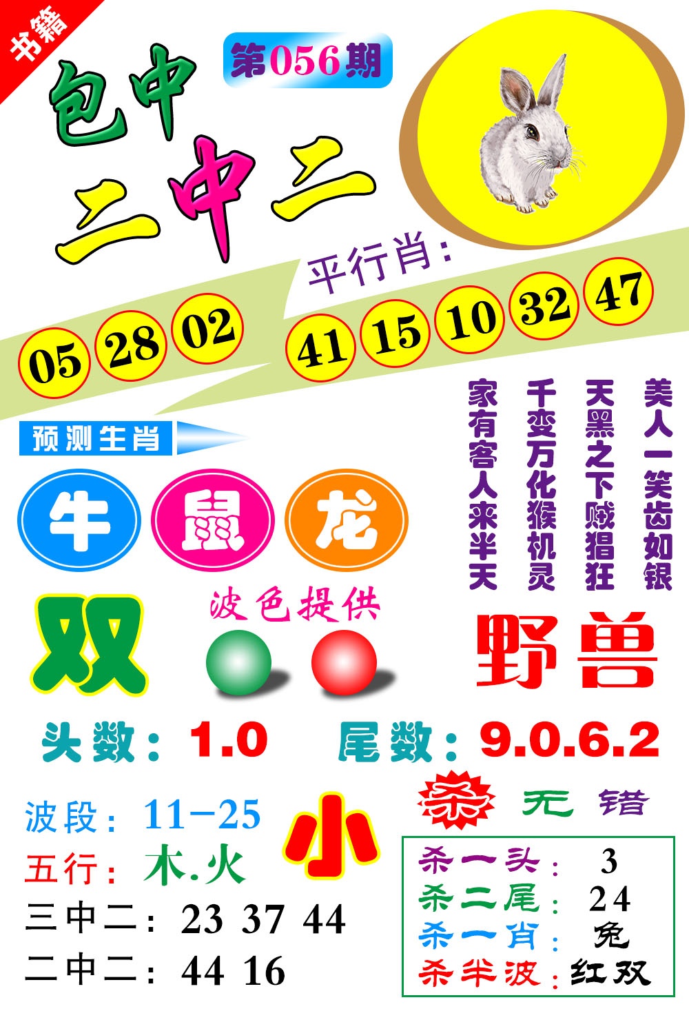 056期澳门预测生肖[图]
