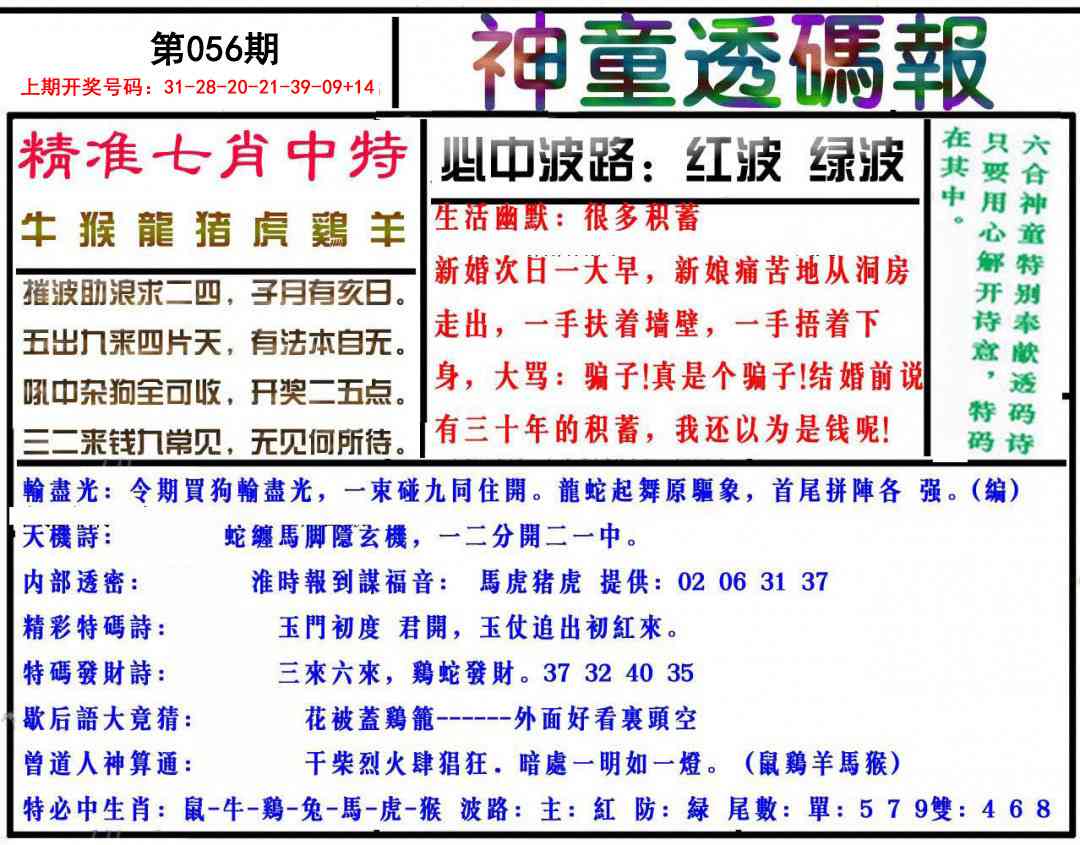 056期神童透码报[图]